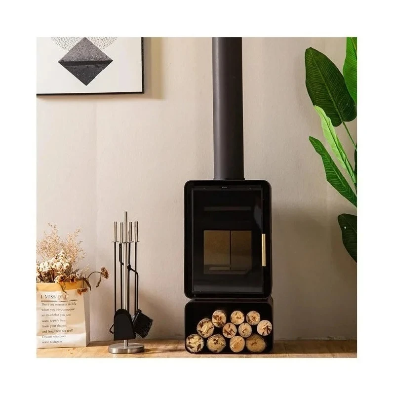 

Hot Sale Tiny Wood Fireplace Indoor Easy Clean Steel Vermiculite Board Log Cabin Small Wood Burning Stove