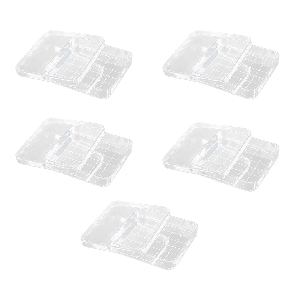 Piatto di Petri in plastica trasparente sterilizzato riutilizzabile durevole da 5 pezzi per laboratorio biologia ricerca scientifica piastra di Petri in plastica