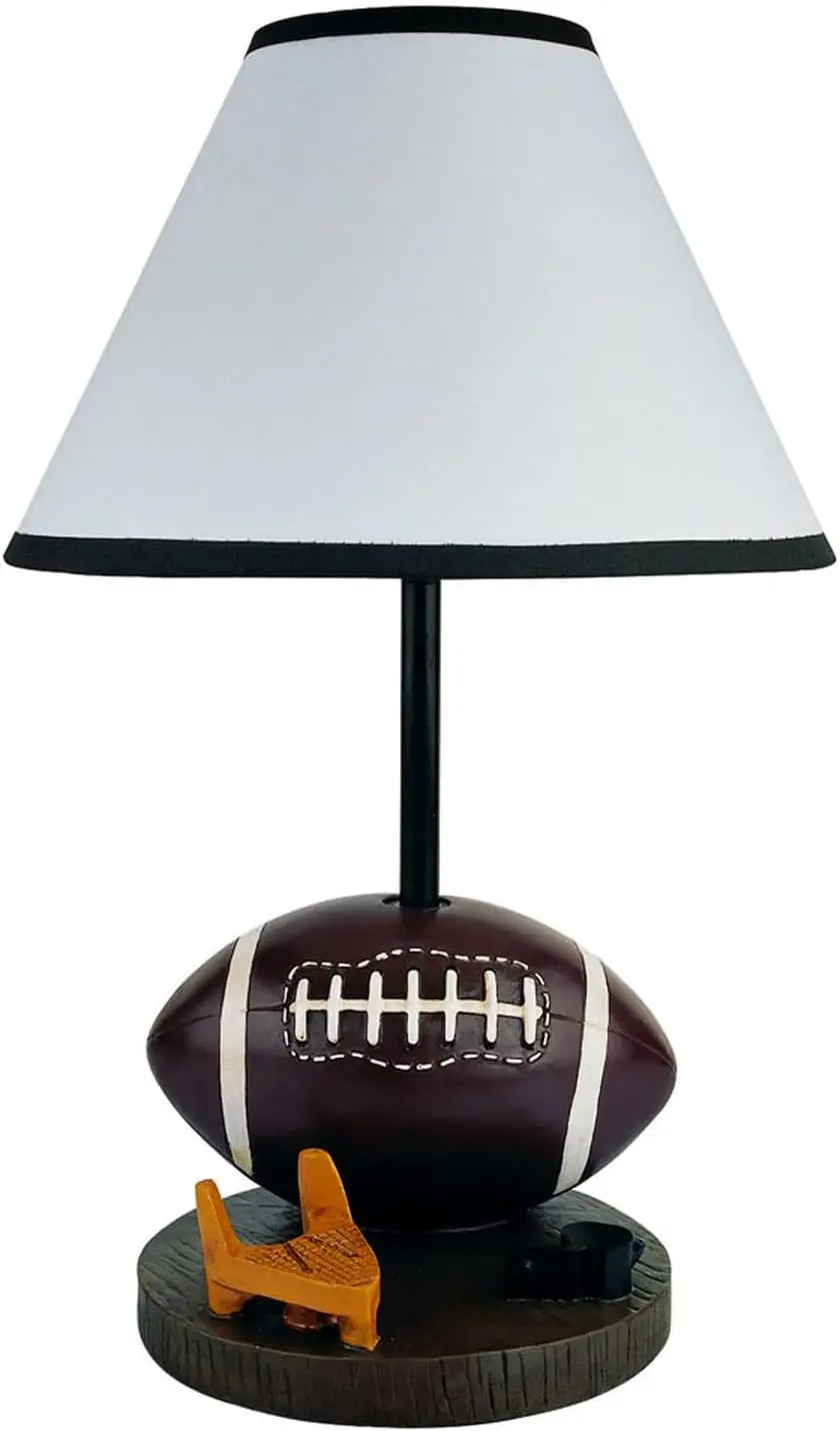 

Soccer Accent Lamp, Polyresin Base, White Linen Shade, Ideal for Kids Rooms, 40-Watt Compatible, Minor Assembly Required