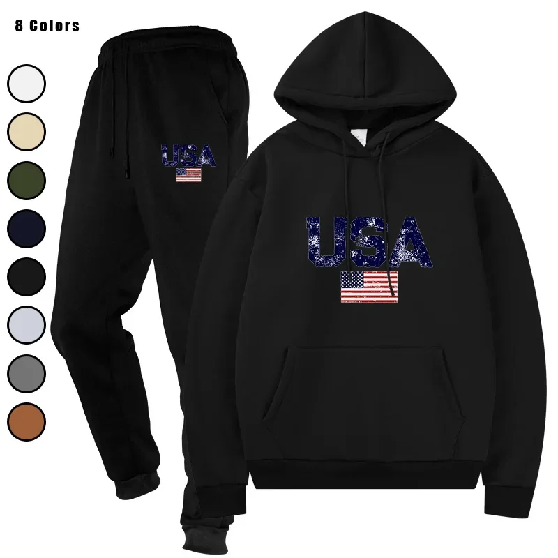 

Men's polini Fashion Two - Piece Tracksuit Hooded Pullover Jacket Track Pants Casual Outdoor Sports Streetwear Set