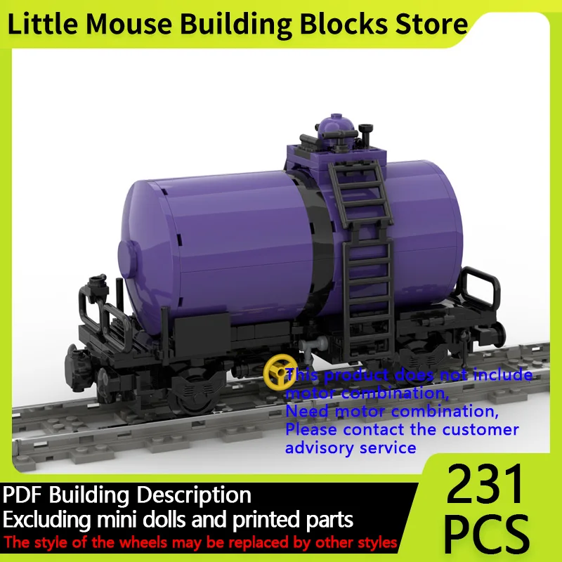 

City Car Model MOC Building Bricks Generic Tank Wagon With 2 Axles Modular Technology Gifts Holiday Assemble Children Toys Suit