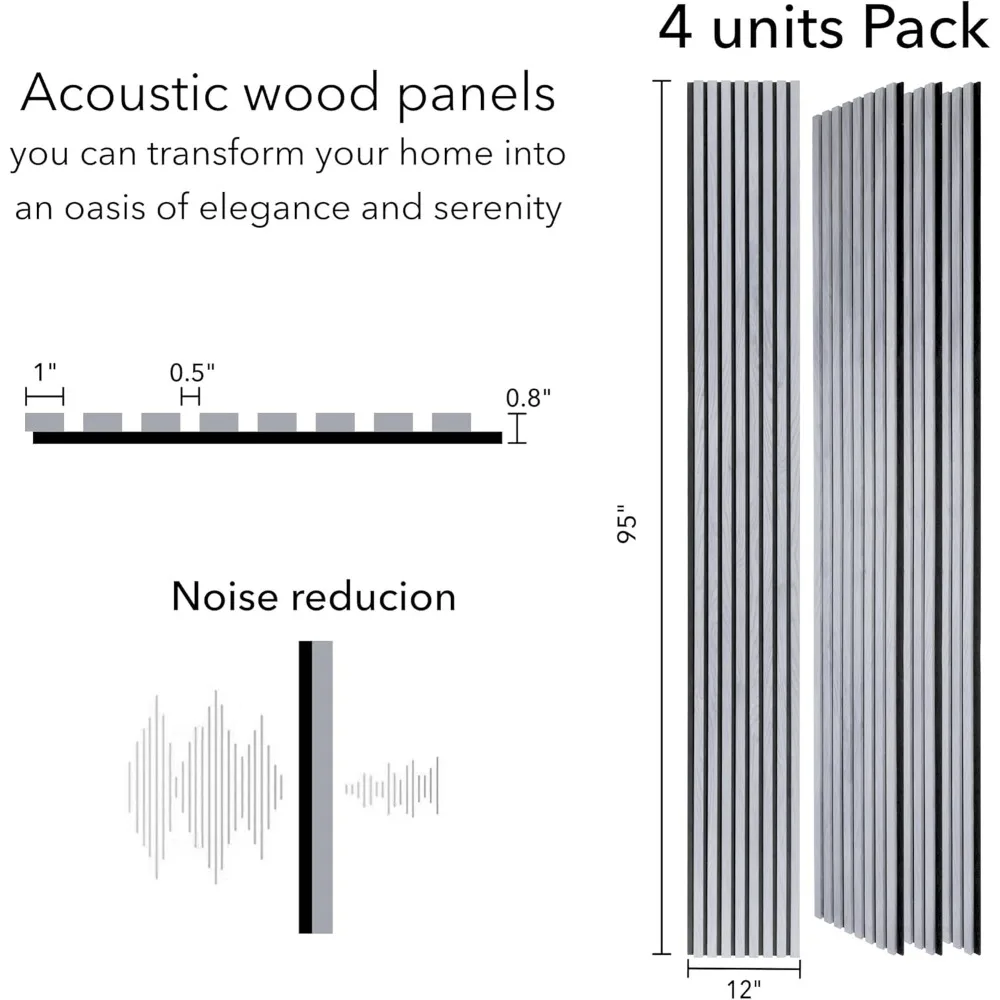 Wood Panels for Wall - Oak Acoustic - 4PK  Wood Panels - Soundproof Wood Wall for Decor