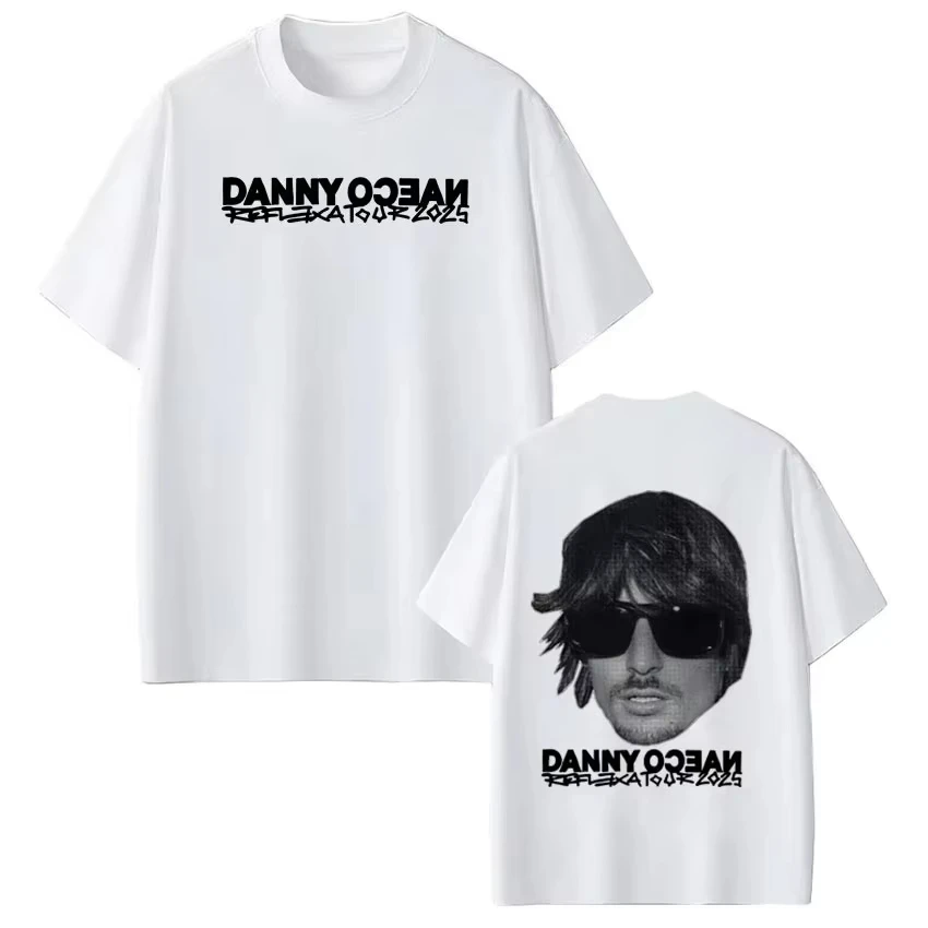 

Футболка с винтажным принтом Rapper Danny Ocean Tour 2026, мужская и женская летняя футболка в стиле хип-хоп, хлопковая повседневная футболка в готическом и панк-стиле
