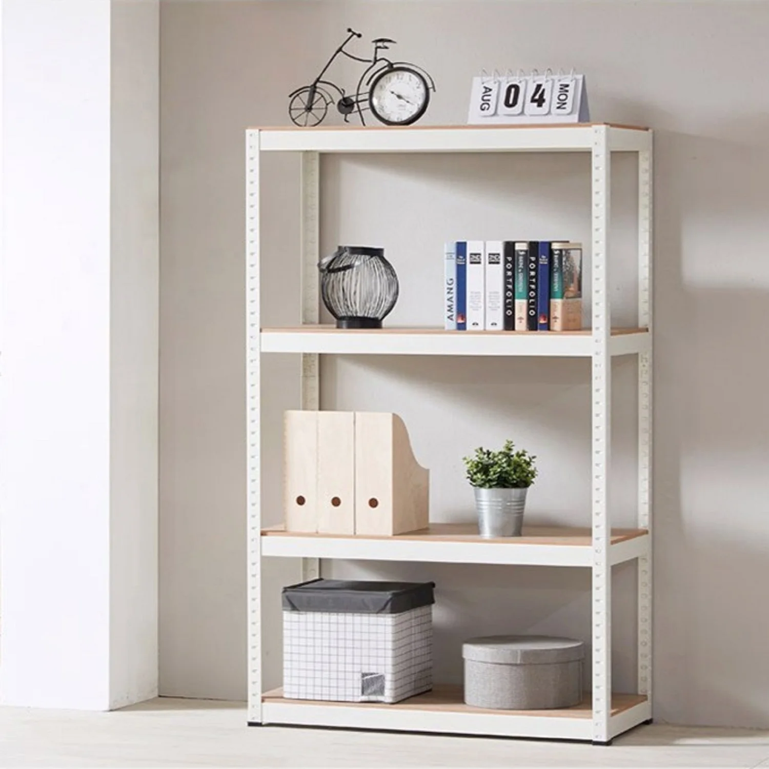 

Storage Rack Shelving Unit Storage Shelf Steel Garage Utility Rack 4-Shelf Adjustable Shelves Heavy Duty Display Stand for Books