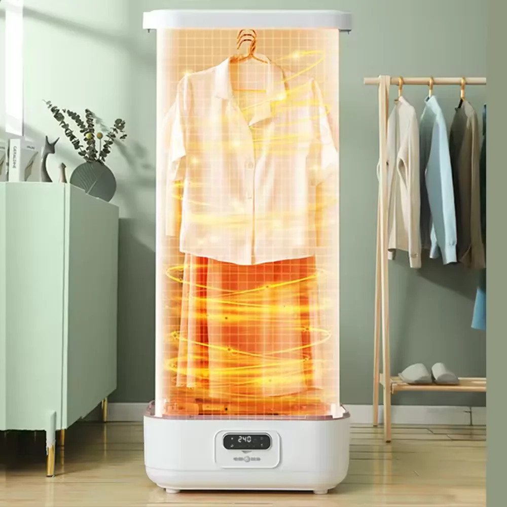 Smart Remote Control Portable Clothes Dryer UV Electric Laundry Dryer with Wrinkle Dresser Steam Iron Dryer Use