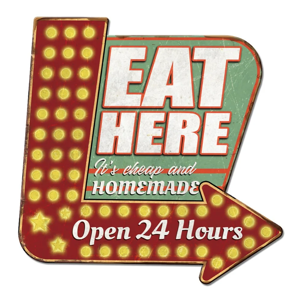 Iron Wall Decorations for Bars Restaurants Cafe Pubs Word 272x270mm
