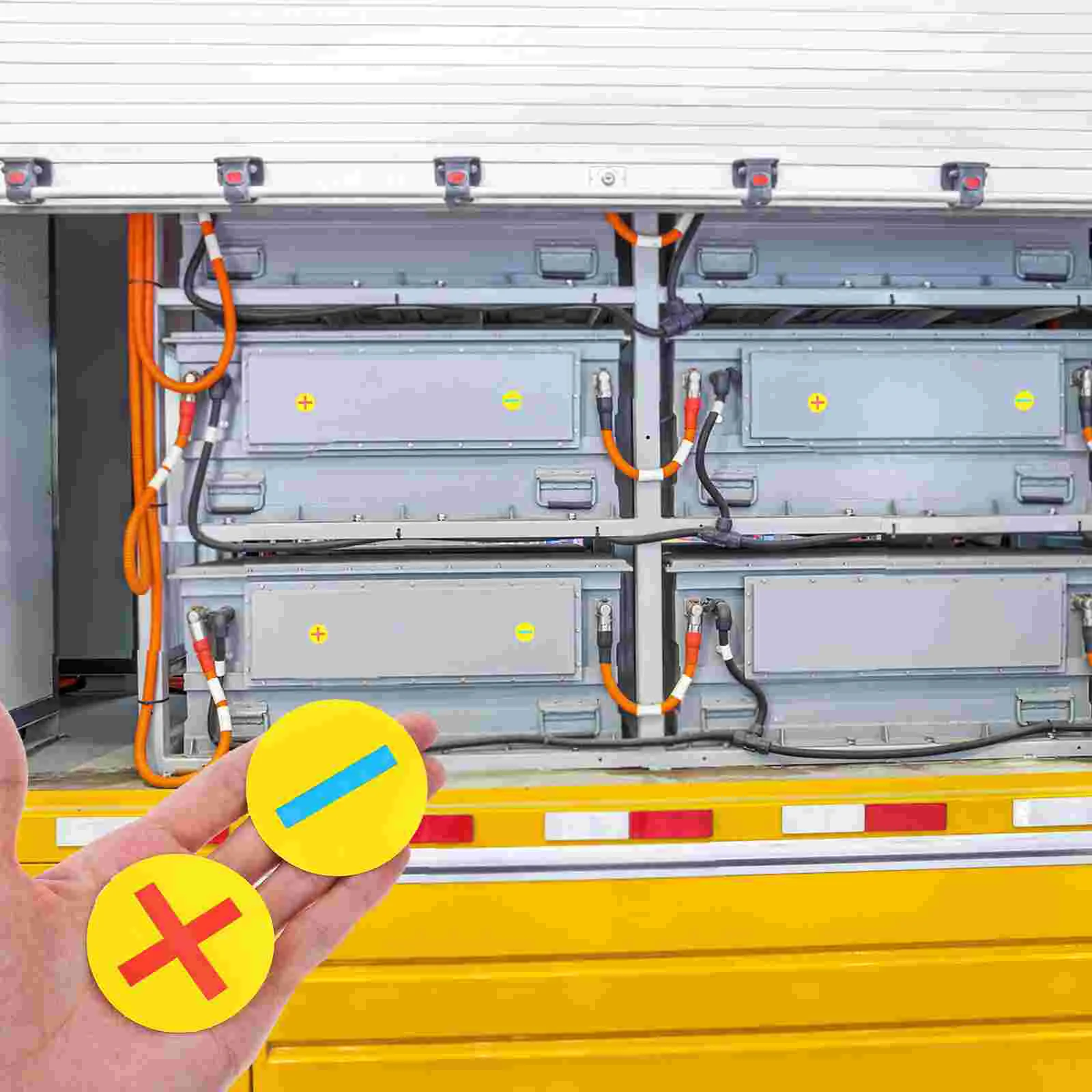 4 Blatt elektrische Polaritätsmarkierungsaufkleber, Papieretiketten für elektrische Panels