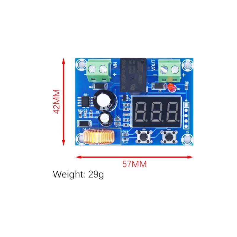XH-M609/HCW-M635 Carregador Módulo Board, Tensão Overdischarge Battery Protection, Precise Undervoltage Proteção, DC 12V-36V