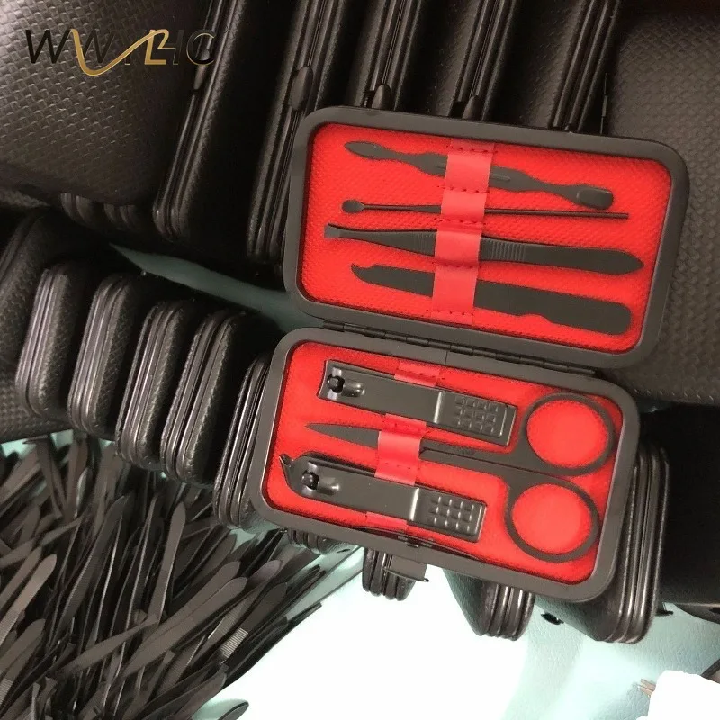 Suitable for Black 7-piece Nail Clippers, Household Portable, Full Set of Beauty and Nail Tools