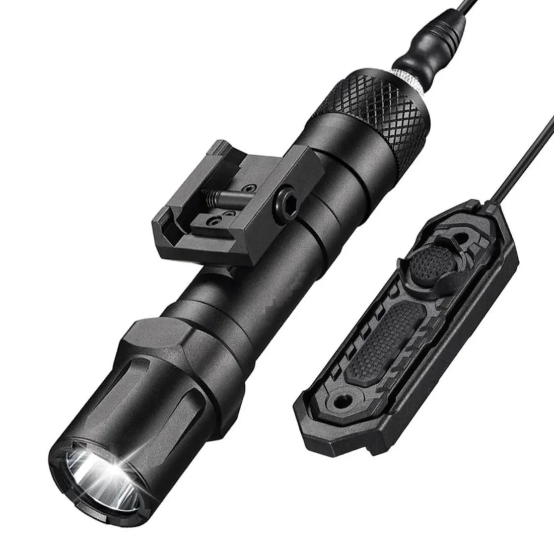 RichFire Tactical Flashlight 2000 Lumens Compatible with M-Rail with Pressure Remote Switch, Rechargeable Rifle Weapon Light