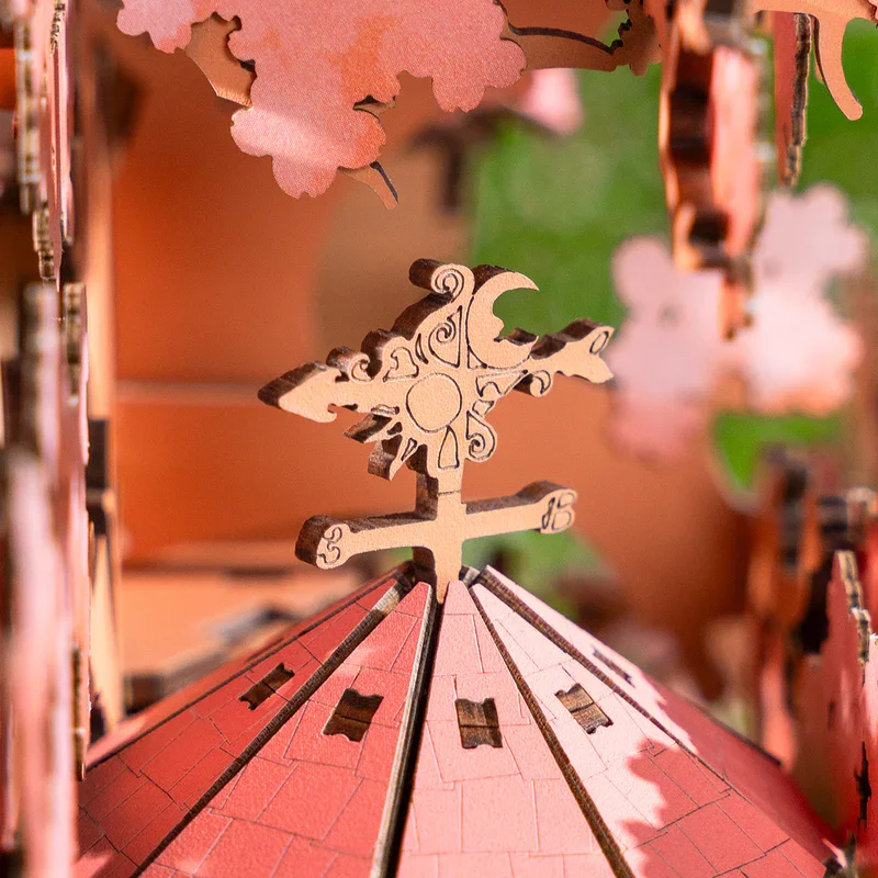 Robotime Rolife Sakura Tree House 3D Puzzles DIY Model Building Toy Wooden Craft Kits Hobby for Kids Brain Teaser Gift