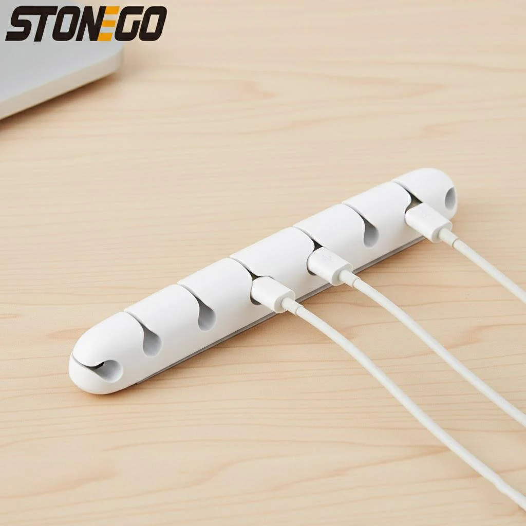Multifunction Desktop USB Cable Organizer Wire Winder Silicone Tie Fixer Wire Management Organizer