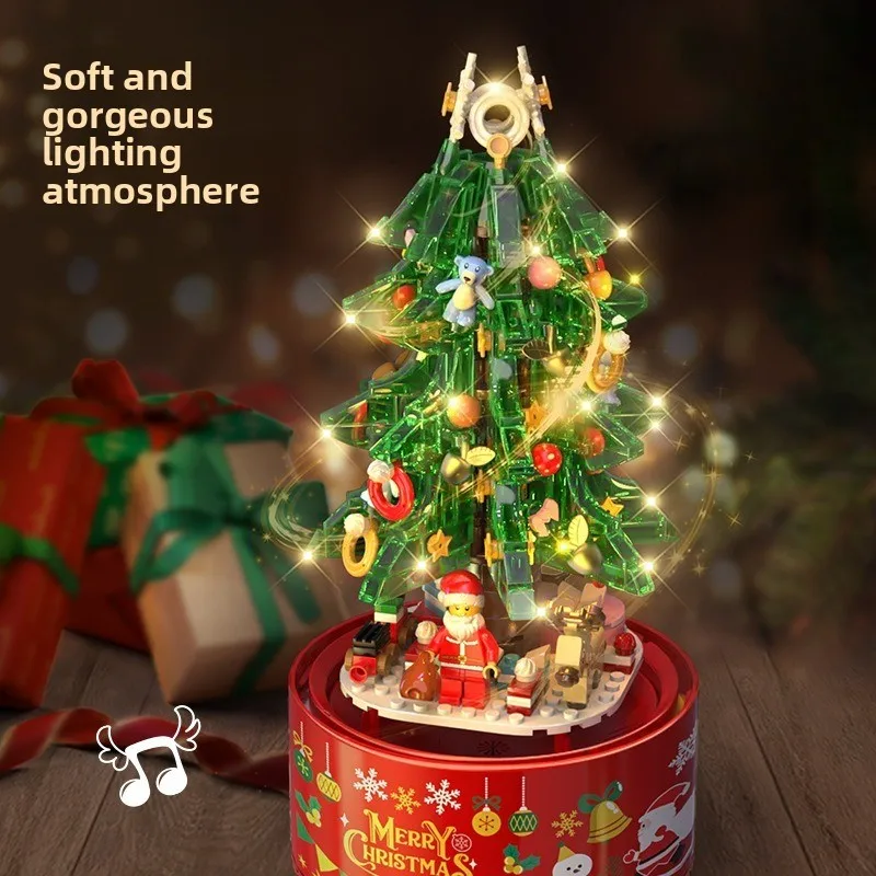 

Christmas Assembly Rotating Music Box Creative Gift Space Castle Small Particle Puzzle Puzzle Puzzle