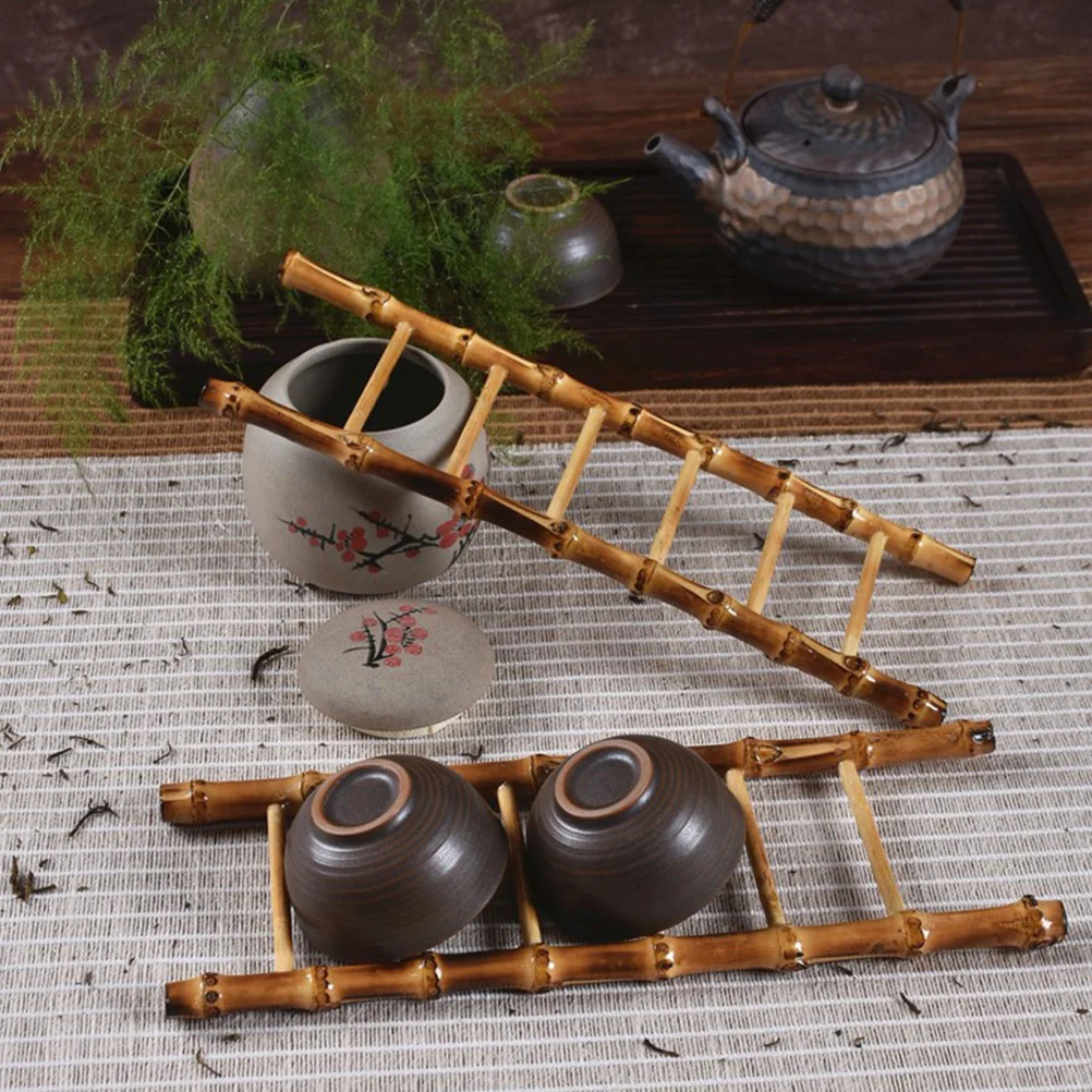 

Mini Bamboo Ladder Props Tourist Area Decoration Ornament Decorations House Miniature Home