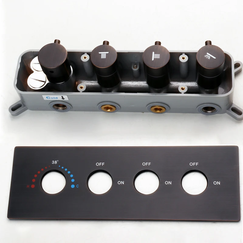 

Термостатический душевой клапан ORB с 3 функциями, скрытый смесительный клапан с круглой ручкой, аксессуары для душевой системы в ванную комнату