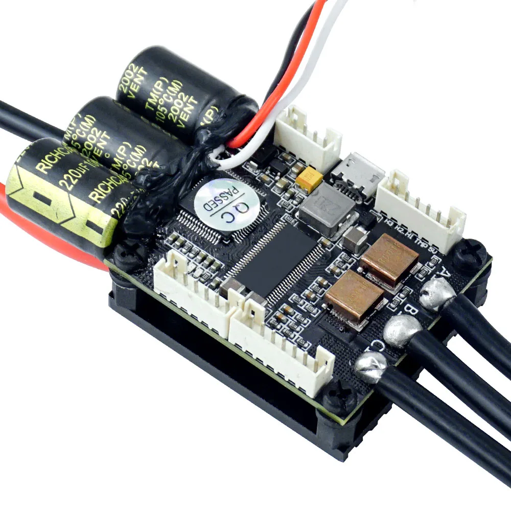 Contrôleur de vitesse électrique pour skateboard Mini FSESC4.20 50A, base sur VESC ®   4.12 avec dissipateur thermique en aluminium anodisé 12s ESC