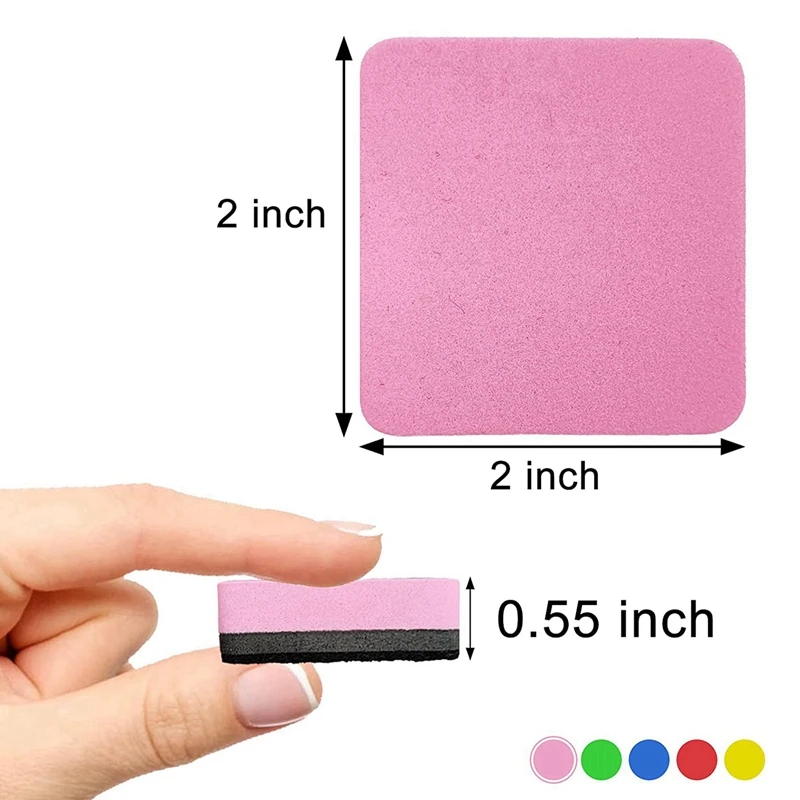 Imagem -05 - Borracha de Quadro Magnético Lavável e Reutilizável Quadro Branco Eraser para Limpeza Marcadores de Apagamento Seco 5x5x2cm 90 Pack