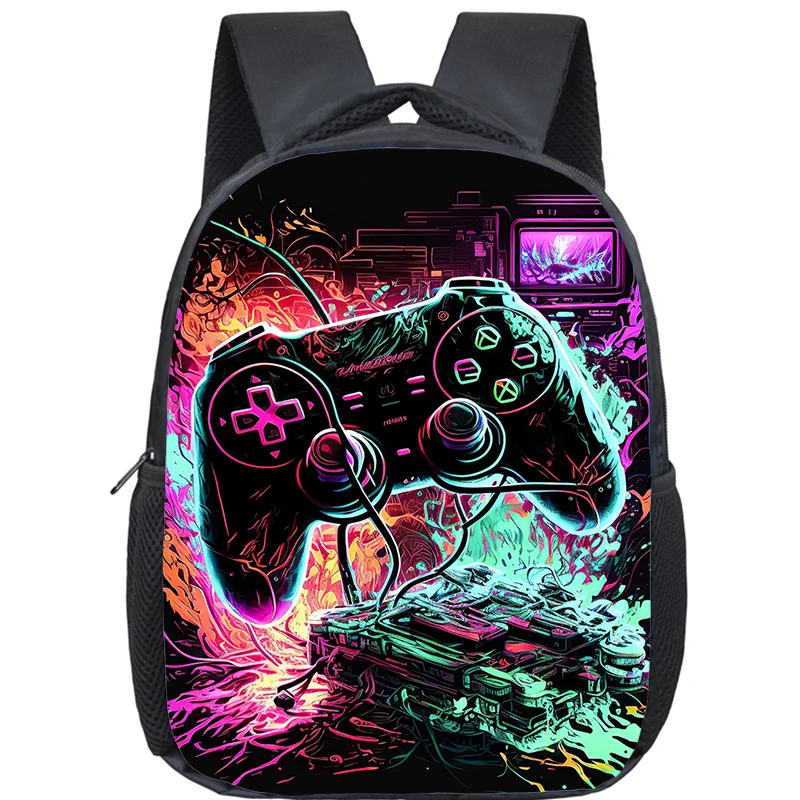 New Children School Backpack For Boys Game Controller Printed Knapsack Boy Waterproof Backpacks Kids Satchels Space School Bags