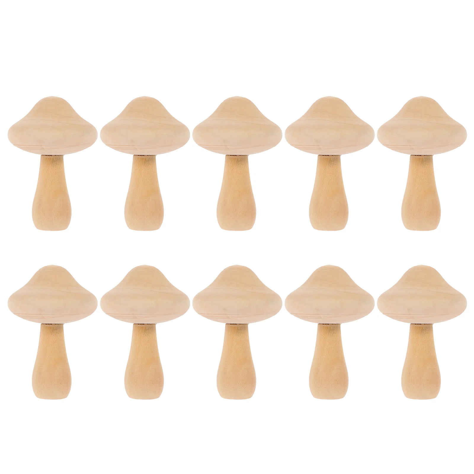 

10 Pcs Wooden Mushroom Decor Blank Mushrooms Kids Painting Toy DIY Craft Project Lightweight Durable