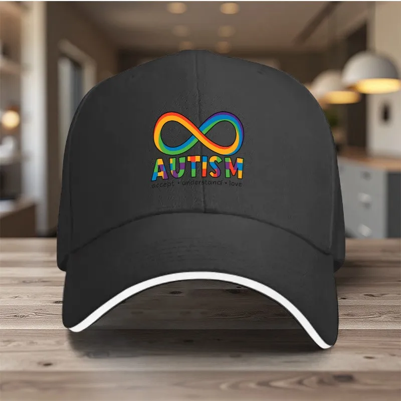 Autism Awareness Rainbow Infinity Symbol Baseball Cap Polyester Adjustable Outdoor Adult Hat
