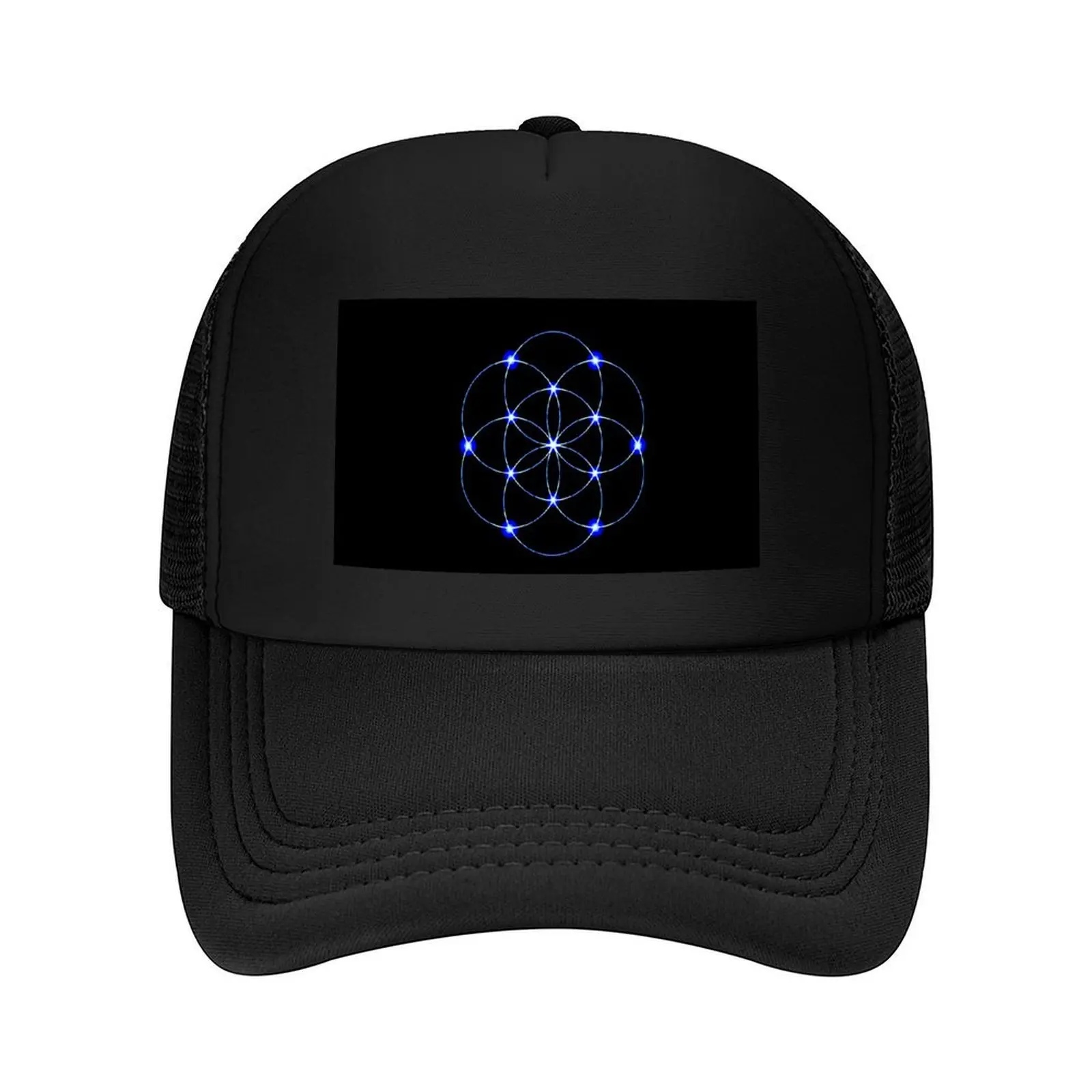 

Sacred Geometry Blue Flower Of Life Baseball Cap Icon New Hat Thermal Visor Winter hat Men's Baseball Women's