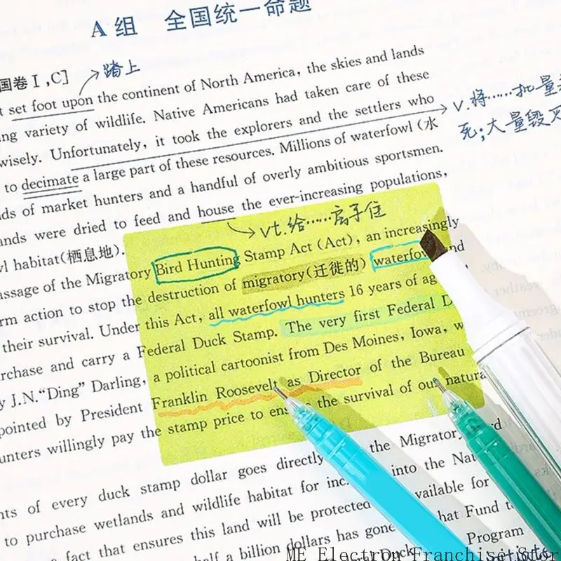 T5EA Pull Out Sticky Notes 패드 105 시트 진주 메모 메모 패드