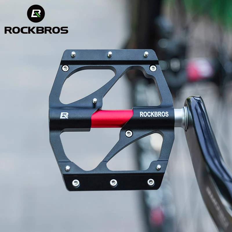 

ROCKBROS Bearing Bicycle Pedales Waterproof Dust-proof Flat Aluminum Alloy Pedals 9/16" Sealed Bearing BMX Road MTB Pedals