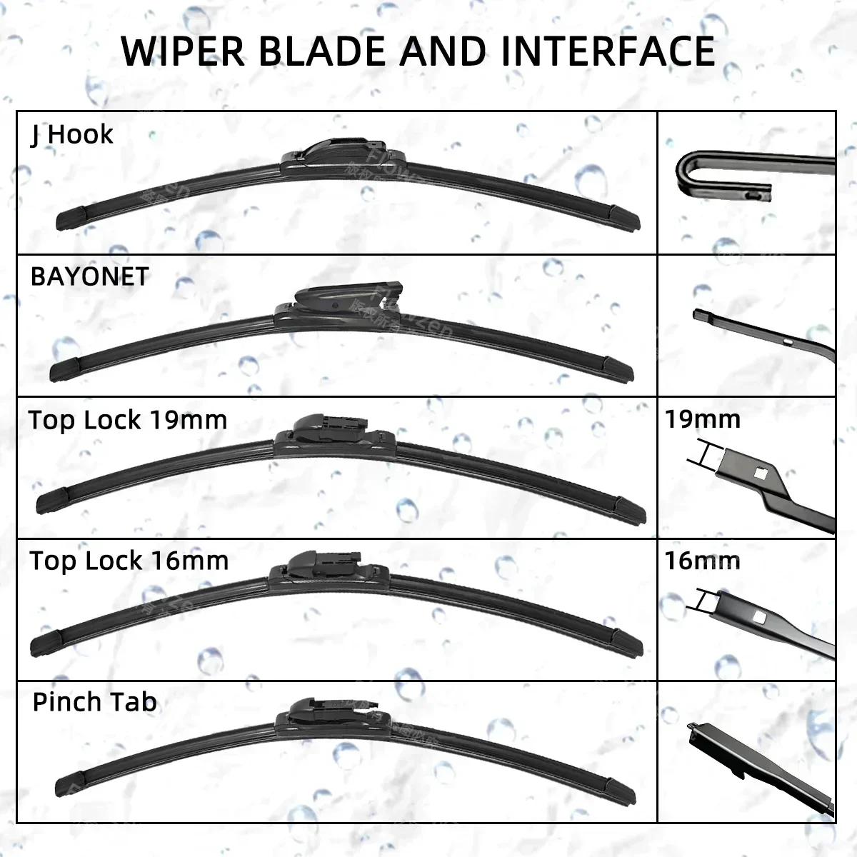 Car Wiper Blades Universal Soft Double Layer Rubber Frameless Bracketless Brushes Accessories Windshield Windscreen Window Front