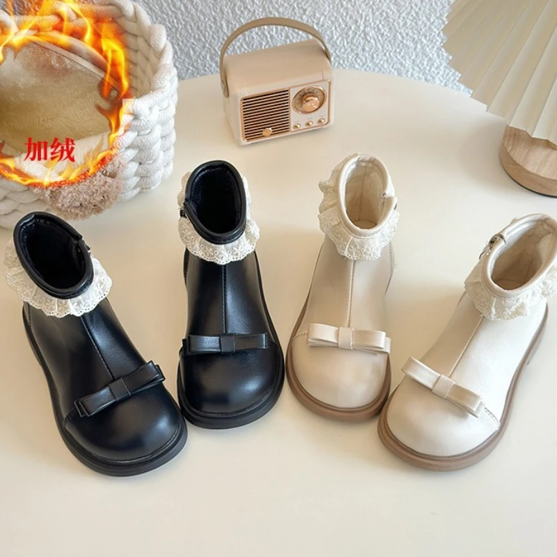 Child Winter Boot 2026 New Korean Version Child Flat Short Boots Fashion Girls Anti slip Snow Cotton Boots Child Autumn Boots