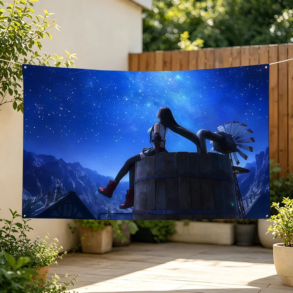 Final F-Fantasy Flag Personalized Banner For Sports Matches Games Parade Rally Holiday Festival Backyard Balcony Club Bar Decor