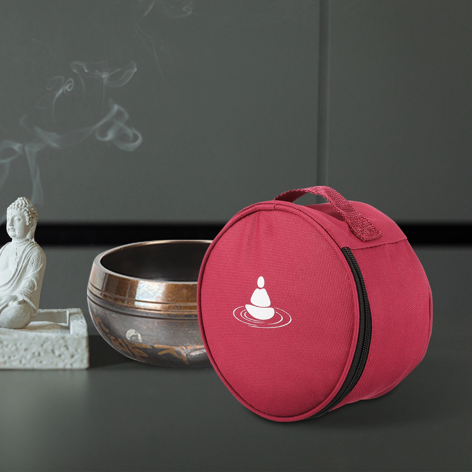 

Crystal Singing Bowl Case Cloth Material Sturdy Lightweight Zipper Tight Sealing Storage Bag For Tibetan Buddhist Sound