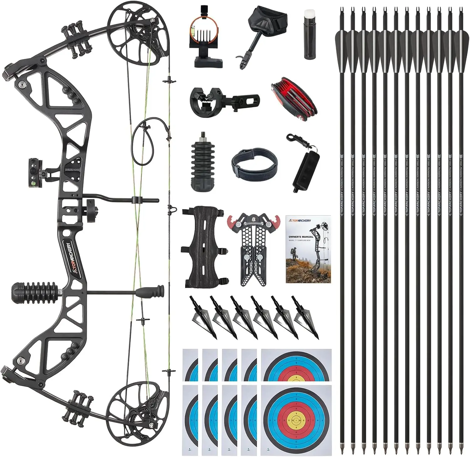 Right-Hand Archery Compound Bow for Adults, Youth and Beginners, Adjustable 30-70 lb Draw Weight and 23.5-30.5 in Draw Length