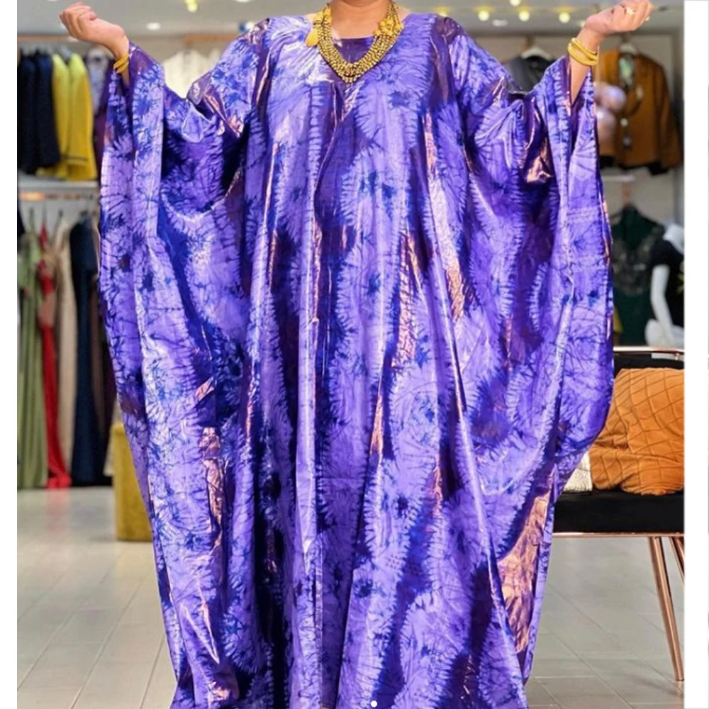 

African Ankara Women Traditional Wedding Party Dashiki Robe Boubou Ramadan Silk Stain African Long Dresses Printed Clothing Robe