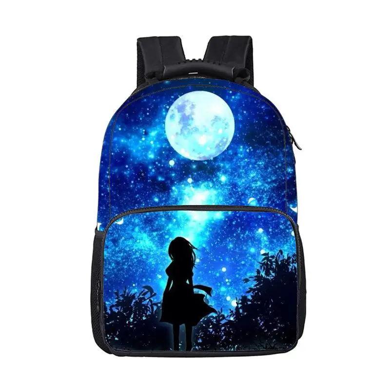 Mochila ao ar livre animal para crianças, Starry Sky School Bags, Student Felt Bag, Youth Creative Burden Reduction, Personalidade