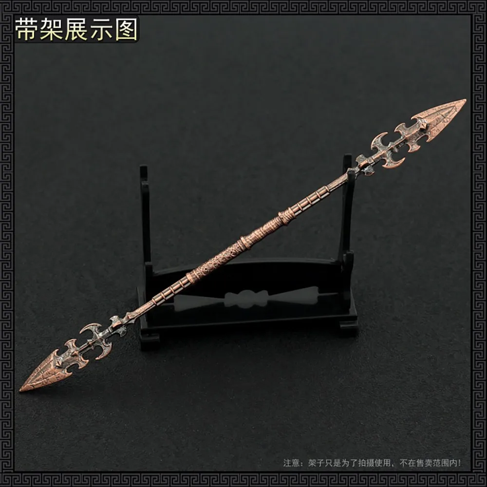 22 سنتيمتر الأسود شوكة قاتل أليكسيوس كاساندرا كريد أوديسي التيار المتناوب لعبة الأجهزة الطرفية القرون الوسطى المعادن الرمح 1:6 سلاح طويل الحرف اللعب #5