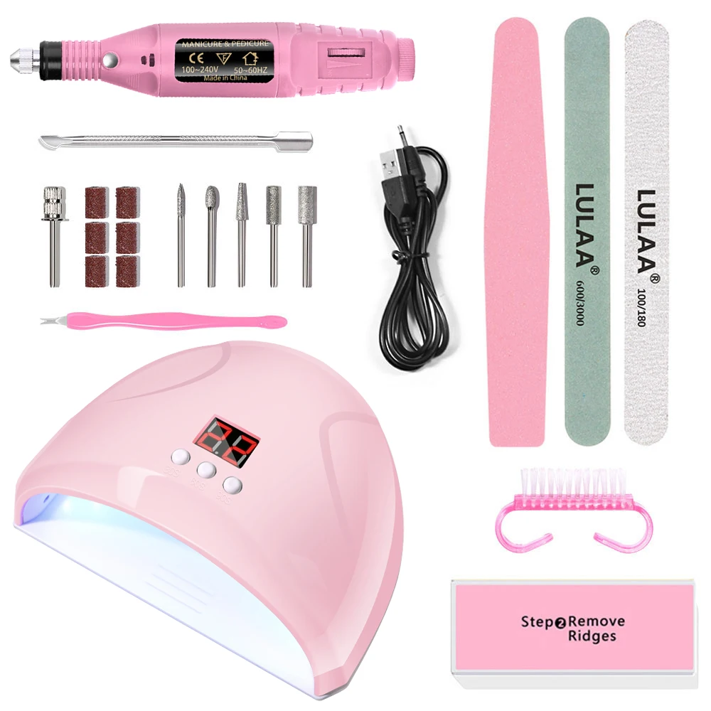 Linmanda elektrische USB Nagel bohrer tragbare Politur Datei Kit mit 36W UV LED Nagel lampe Gel Maniküre Trockner Lampe Nagel Starter Set