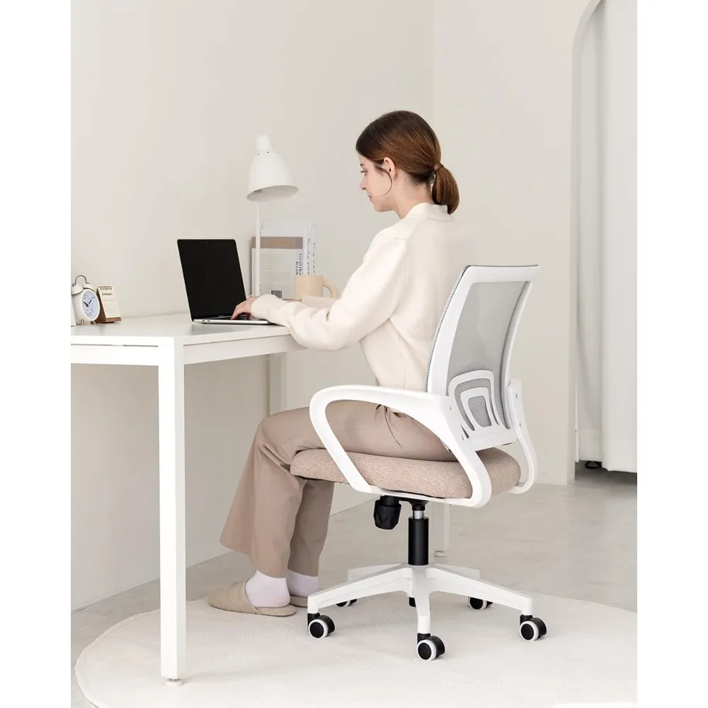 Office Chair Computer Desk Chair Gaming Ergonomic Mid Back Cushion Lumbar Support with Comfy Mesh Adjustable Swivel Rolling