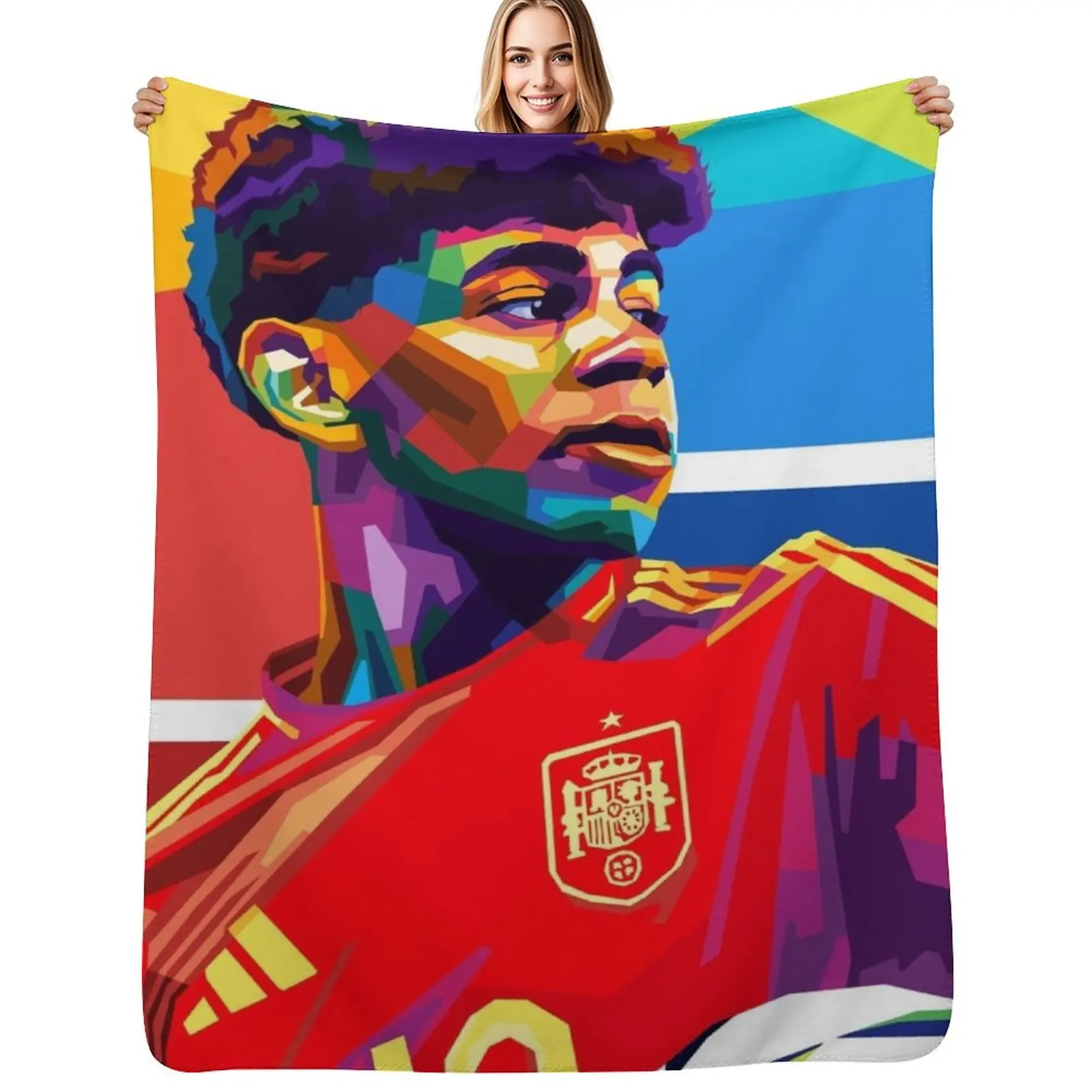 

Lamine Yamal Football Wpap Art Throw Blanket Large valentine gift ideas Beautifuls Furry Blankets