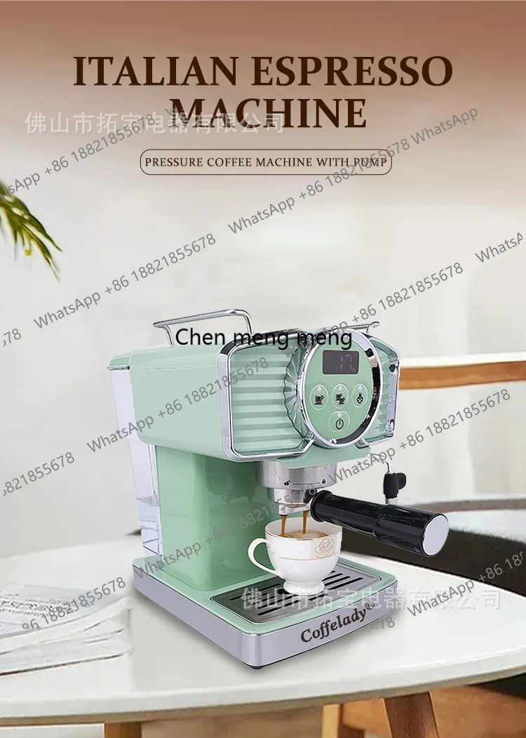 

Coffe Espresso Machine Temperature Display Push-Button Operated Pump Presso Machine