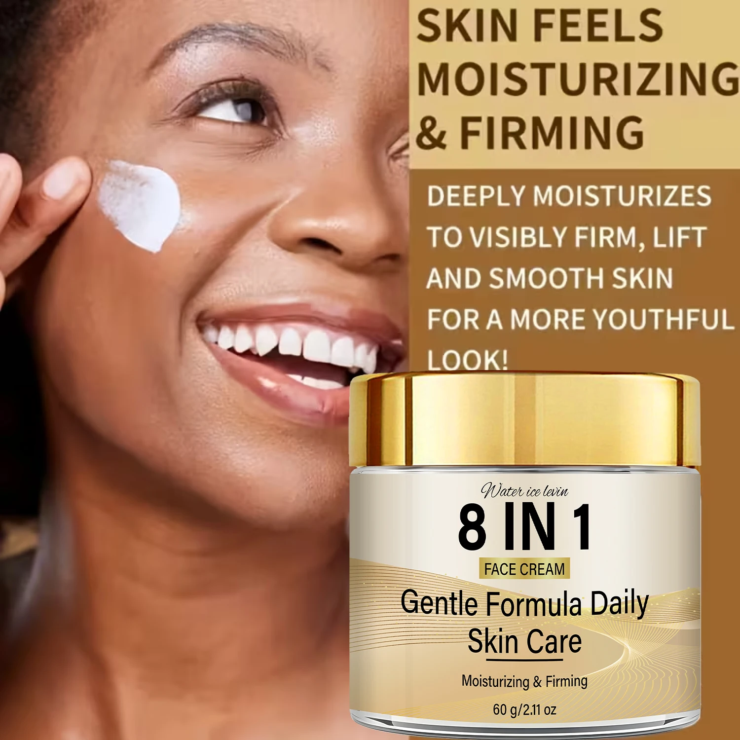 8-in-1 Face Cream Retinol Collagen Vitamin C E. Kojiic Glutathione Niacinamide Hyaluronic Acid. Moisturizing Firming. 60g