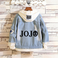 Trendy Anime Surrounding JOJO Bizarre Adventure Denim Jacket Queen Fake Two-piece Thin Retro Denim Jacket Spring Autumn Tops