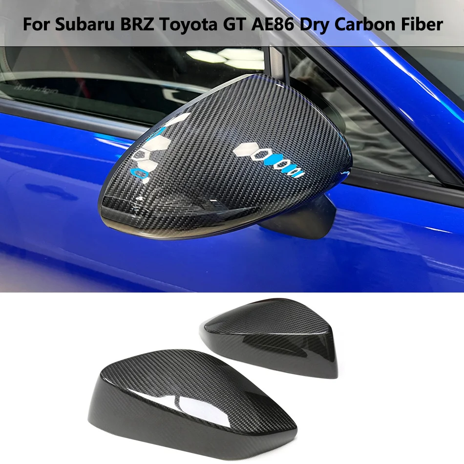 

For Subaru BRZ Toyota GT AE86 Dry Carbon Fiber Adhesive Rearview Mirror Housing Cover