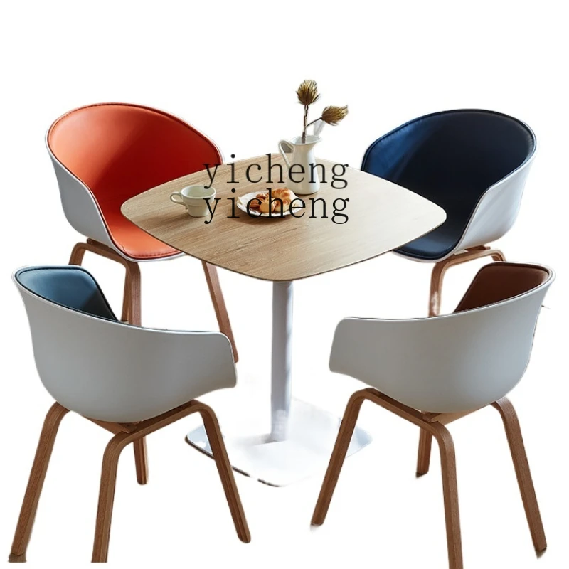 ZK Simple Negotiation Fair Guest Table and Chair Combination Suit Leisure Small round Table Milk Tea Dessert Shop