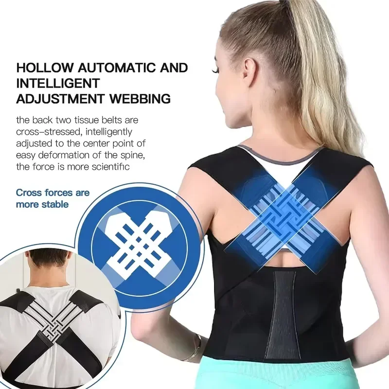 

Posture Back Brace Adjustable Back Support Strap To Prevent Spinal Distortion and Hunchback Suitable