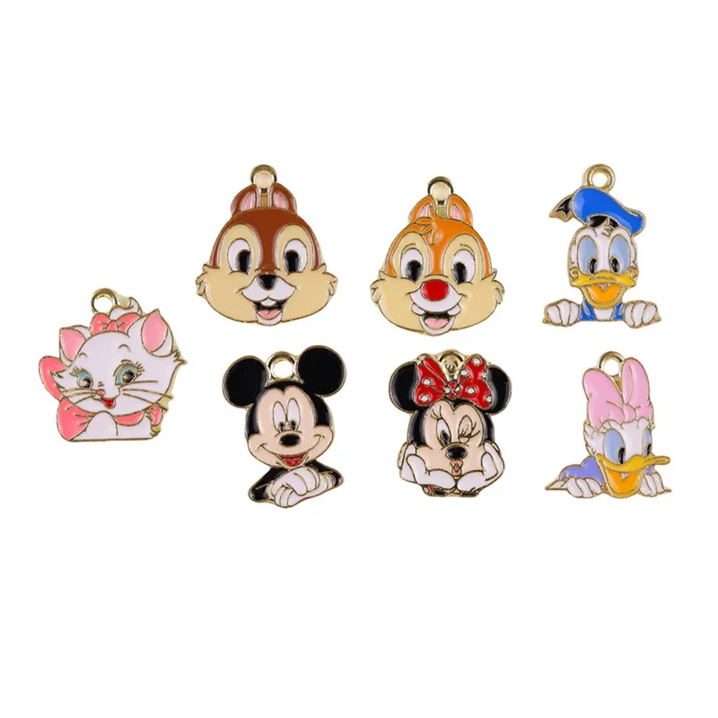Miniso милый Микки Маус Дональд Дак Diy сплав капля масла аксессуары брелок ожерелье мобильная цепочка сумка кулон