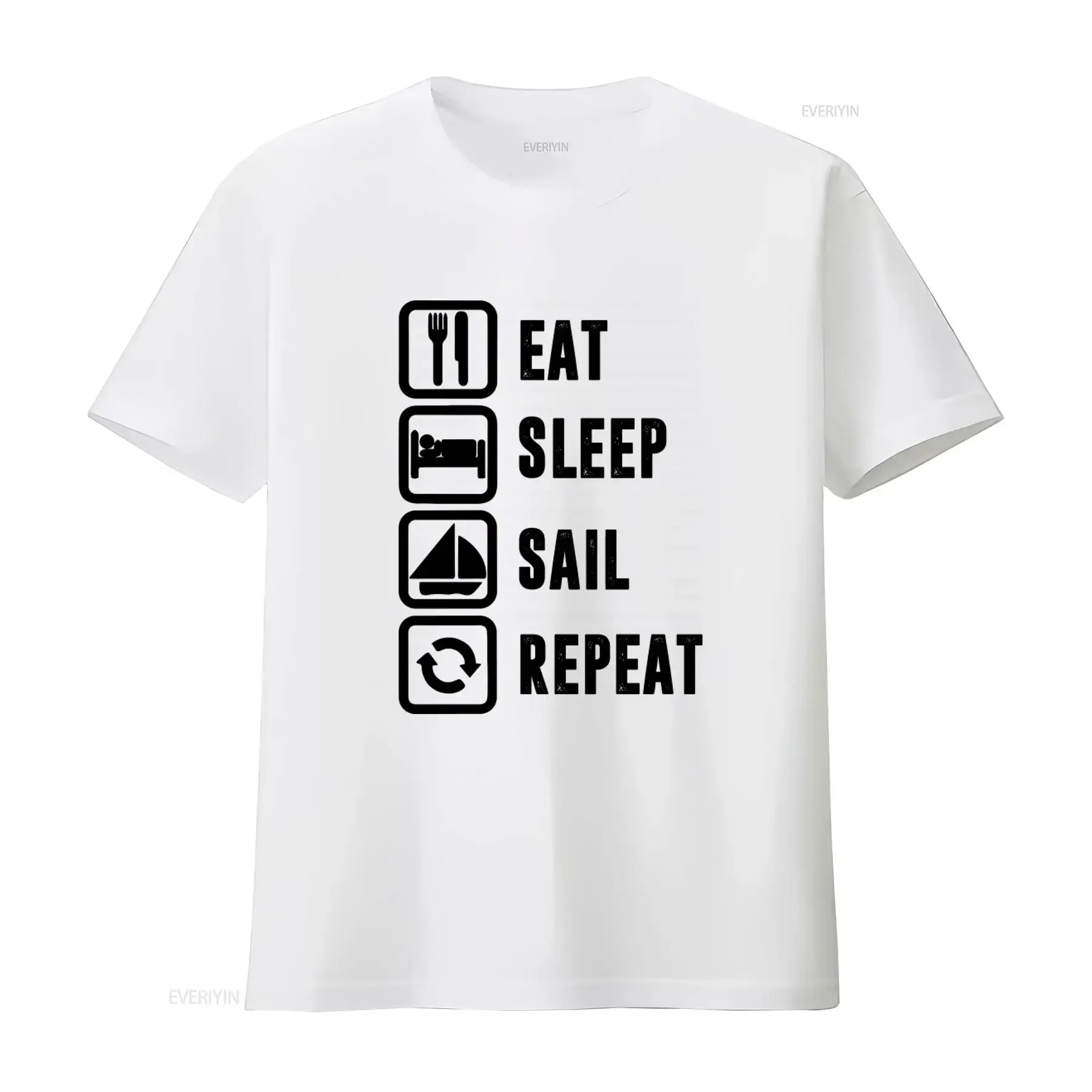 Eat Sleep Sail Repeat T shirt Funny Sailing Boat Yacht Catamaran Wingsail Design for Enthusiasts vintage Washed