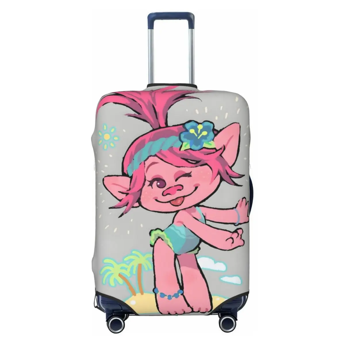 

Custom Trolls Wallpaper Cartoon Travel Luggage Cover Washable Suitcase Cover Protector Fit 18-32 Inch