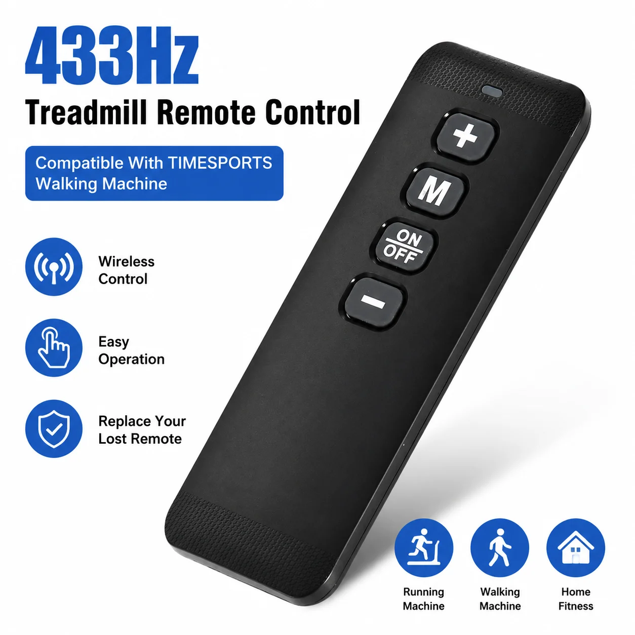 T81C For TIMESTORE 433Hz Remote Control for Home Fitness Treadmill & Walking Machine Compatible with T1 C1 S1 M55 Q2 Q2-1 S2-1