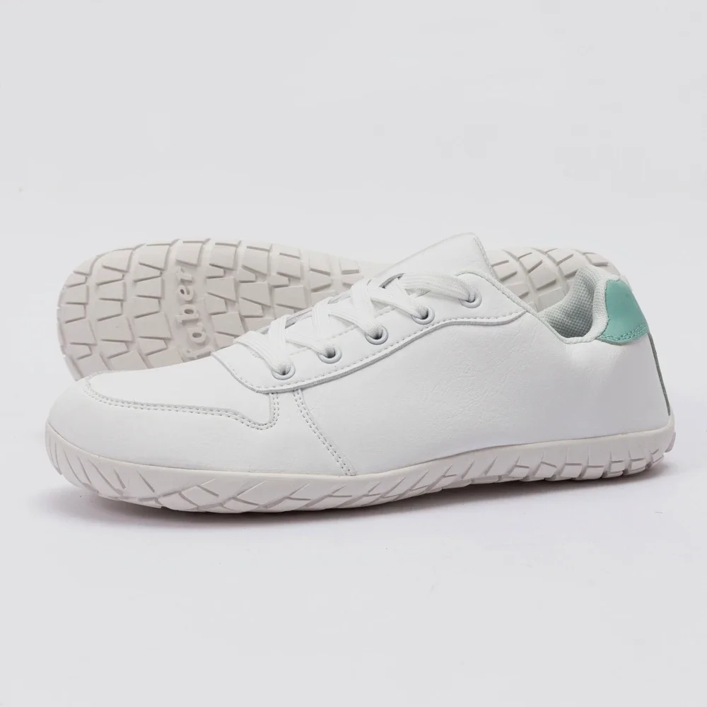 ZZFABER Leather Barefoot Shoes Soft Minimalist Sneakers for Women Men Casual Shoes Unisex Sneakers