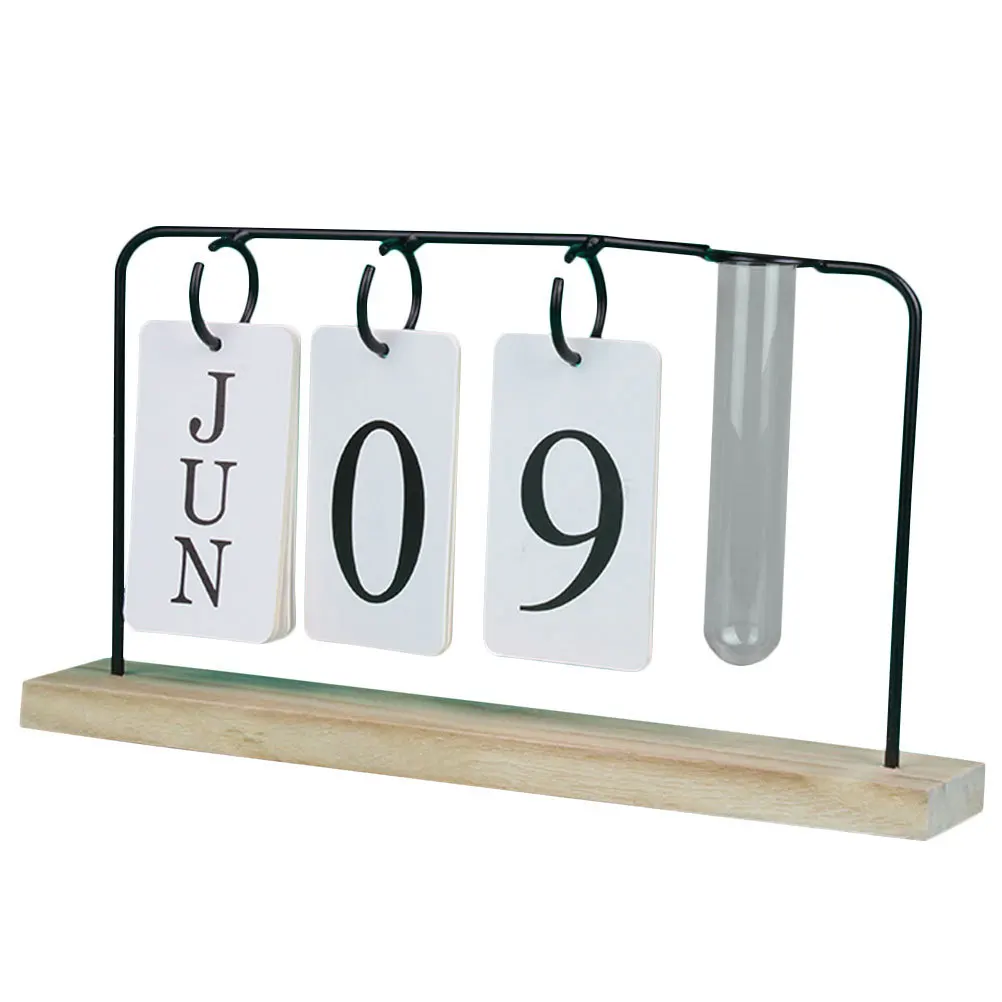

Desk Calendar Perpetual Flip Manual Creative Office Desktop Ornament Plant Holder Calendar Decor Desk Decoration